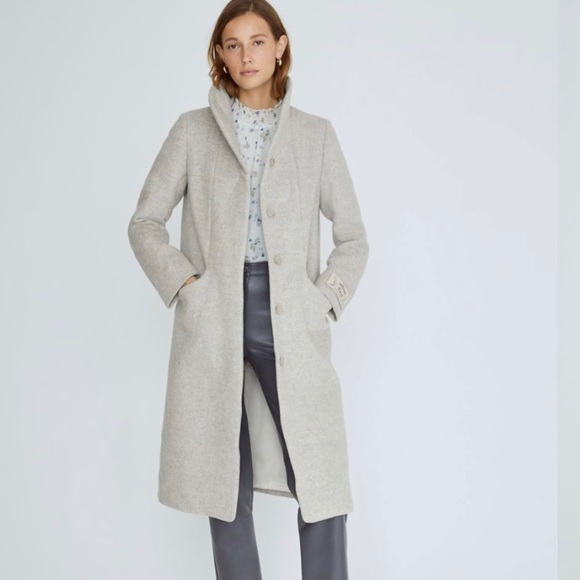 Wilfred Cocoon Long Wool - Cashmere Coat in Heather White (Large) - Picture 6 of 6